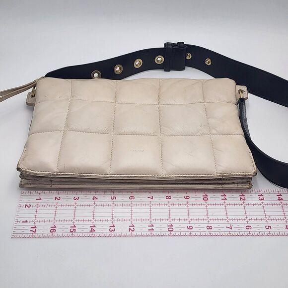 AllSaints Sheringham Quilted Leather White Shoulder Bag - Picture 13 of 15